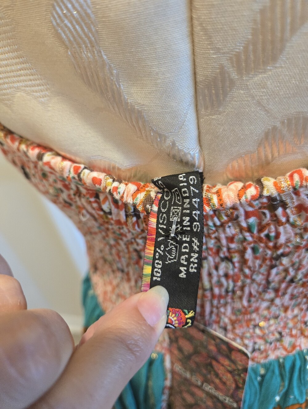 Me 2 Magic NWT Bohemian Dress With Colorblock Print, Size Large - Picture 11 of 11